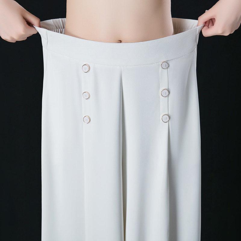 Calça Longa com Cós Alto modelo GRIFE em Seda e Elastano / Tendência na Moda Verão - Inov&tec