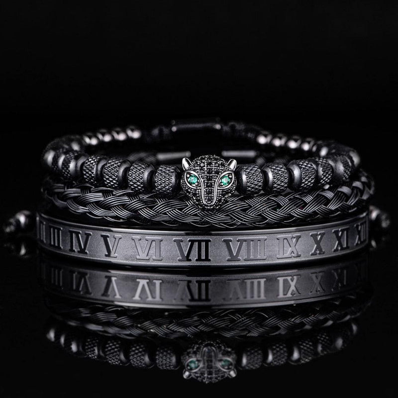 Kit de 3 Pulseiras Banhadas a Ouro e Prata Cravejadas com Cristais De Zircônia LUXURY PANTHER