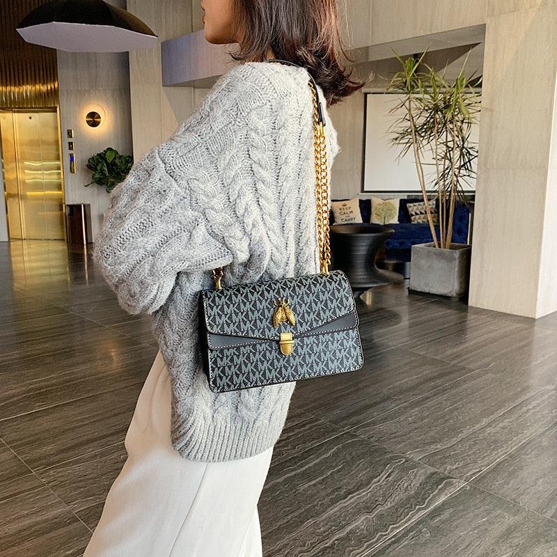 Bolsa De Grife MK TRENDY - Bolsa Feminina de Ombro HandBag Em Couro PU - Inov&tec