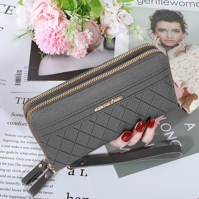 Carteira Feminina Bolsa Clutch LUXURY MONEY com Dois Zíperes - Inov&tec