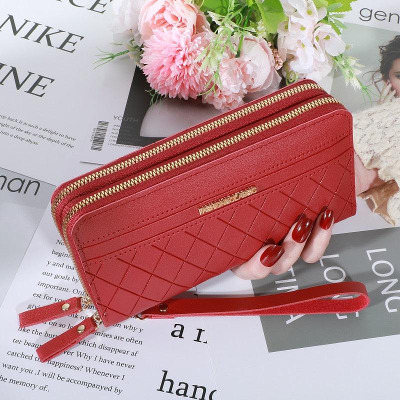 Carteira Feminina Bolsa Clutch LUXURY MONEY com Dois Zíperes - Inov&tec