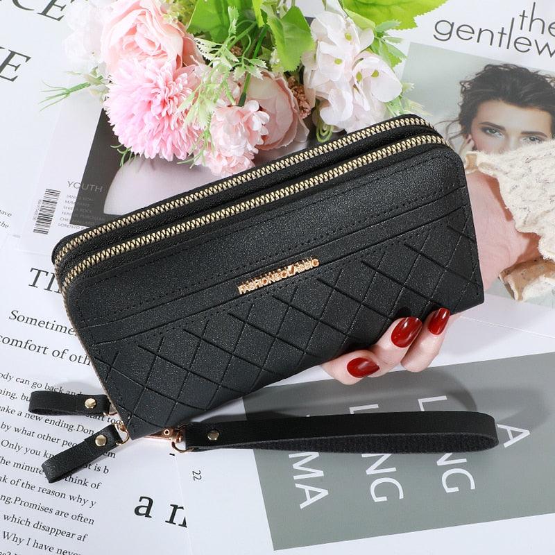 Carteira Feminina Bolsa Clutch LUXURY MONEY com Dois Zíperes - Inov&tec
