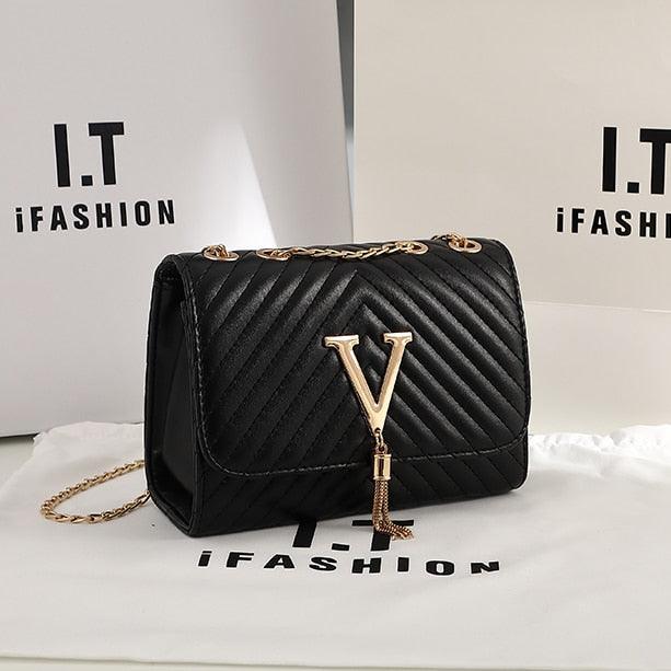 Bolsa Luxury V TRIANGLE PLUS - Bolsa de Ombro, Clutch, Handbag Feminina - Inov&tec