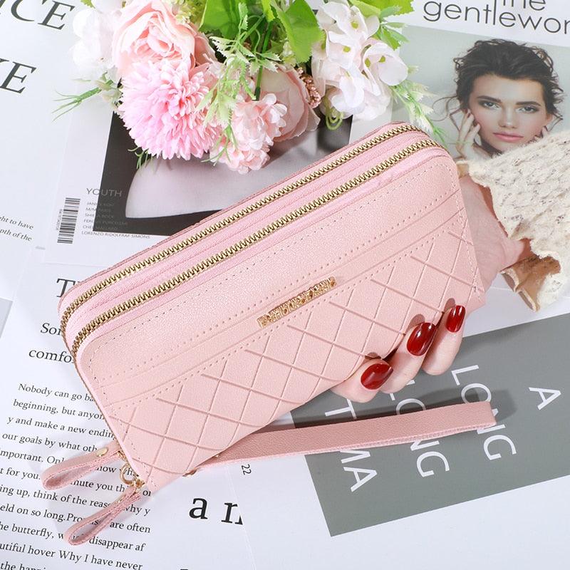 Carteira Feminina Bolsa Clutch LUXURY MONEY com Dois Zíperes - Inov&tec