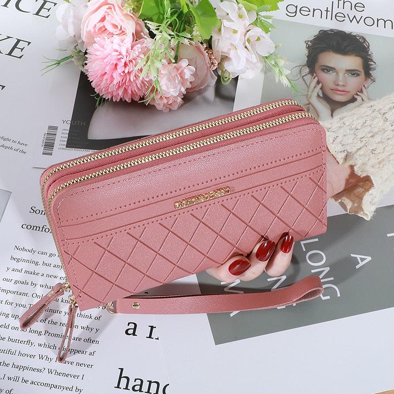 Carteira Feminina Bolsa Clutch LUXURY MONEY com Dois Zíperes - Inov&tec