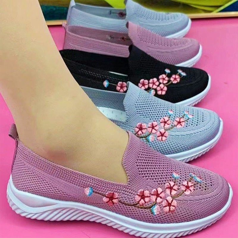 Tênis Ortopédico Feminino em Malha Elástica Respirável FLORA