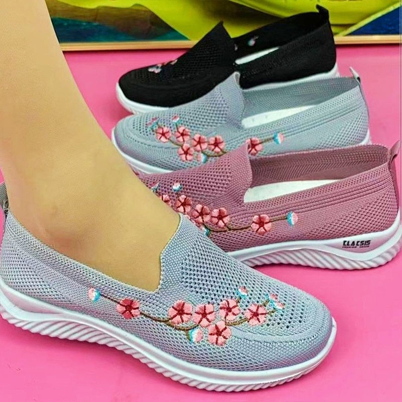 Tênis Ortopédico Feminino em Malha Elástica Respirável FLORA