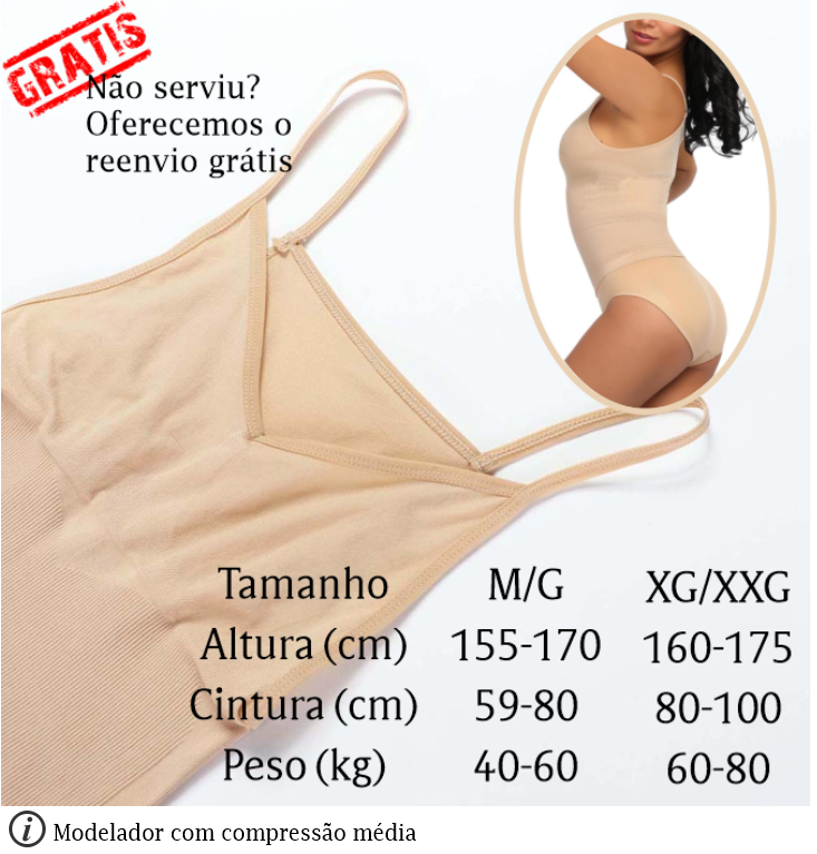 Kit 2 em 1 Modelador Corporal Regata e Calcinha Stay Sexy