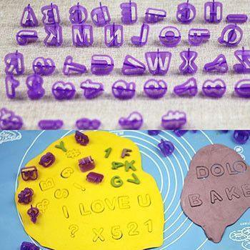 40 Peças de DIY Letra e Número para Molde de Bolo