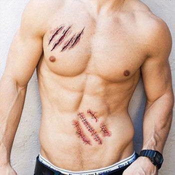 20 Peças de Pacote Duplo - Tatuagens Adesivas de Cicatrizes para Halloween