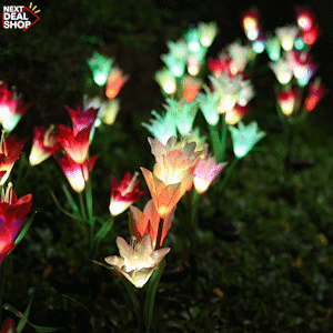 2 Conjuntos de Flores LED de Acionamento Solar