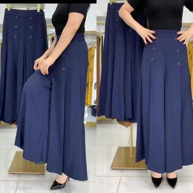 Calça Longa com Cós Alto modelo GRIFE em Seda e Elastano / Tendência na Moda Verão - Inov&tec