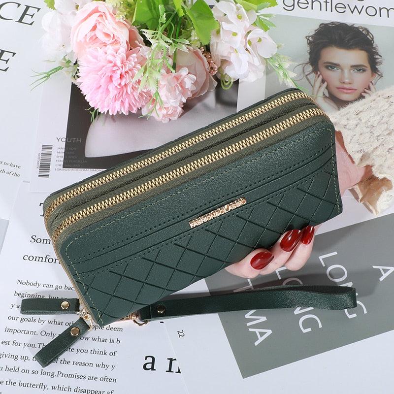 Carteira Feminina Bolsa Clutch LUXURY MONEY com Dois Zíperes - Inov&tec