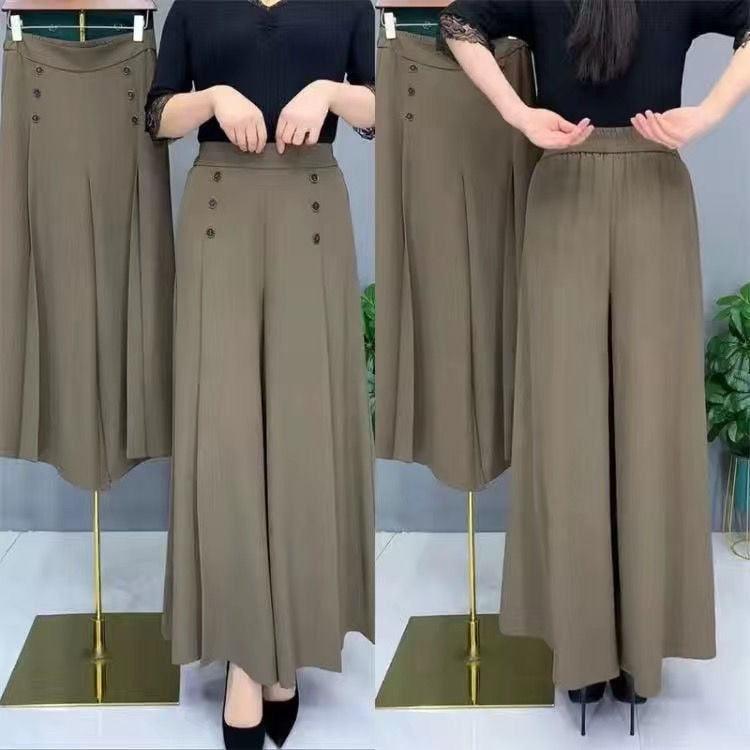 Calça Longa com Cós Alto modelo GRIFE em Seda e Elastano / Tendência na Moda Verão - Inov&tec