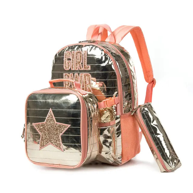 Mochila Infantil Girl Power Brilhante - Mostres seu Poder nas Aulas