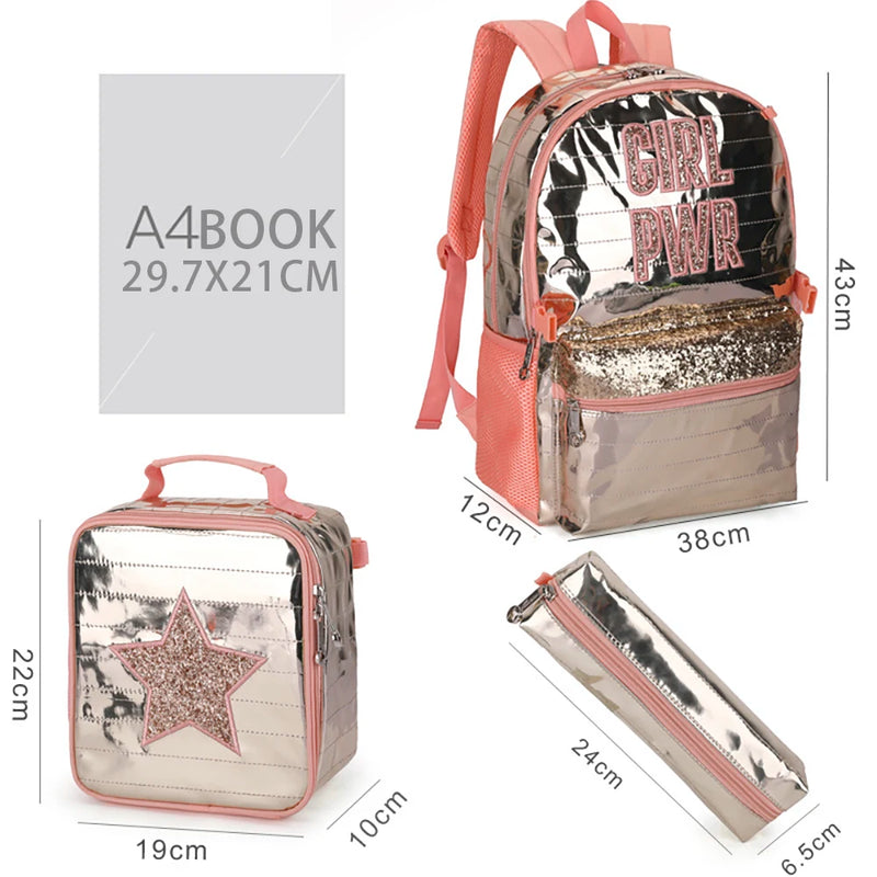 Mochila Infantil Girl Power Brilhante - Mostres seu Poder nas Aulas