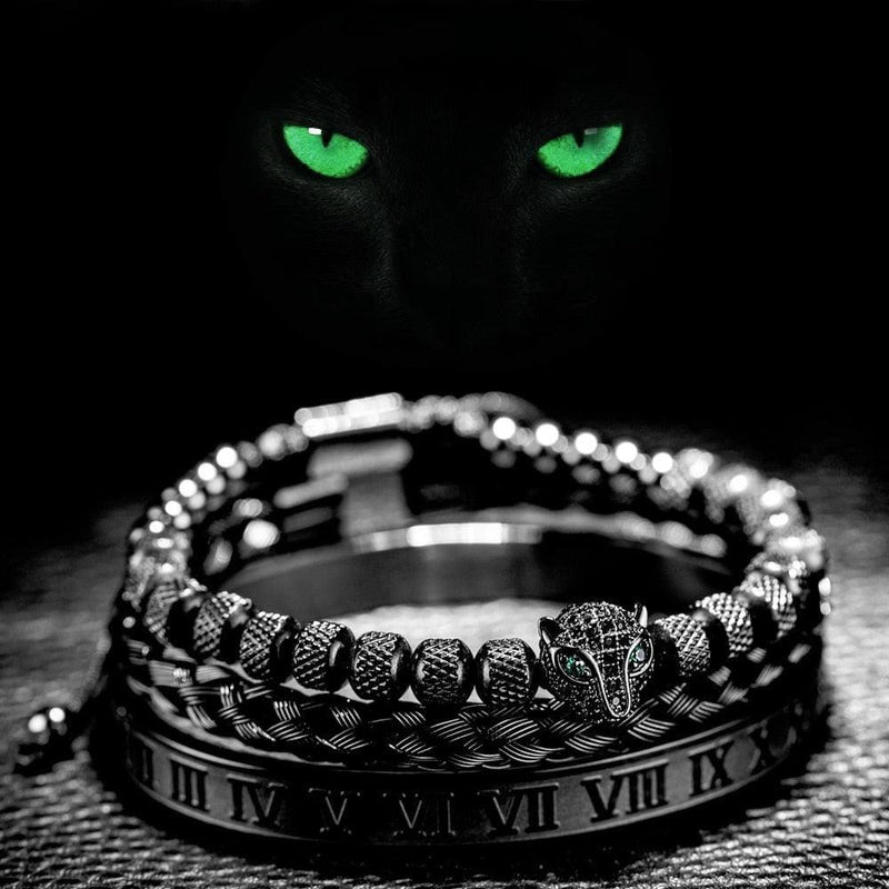 Kit de 3 Pulseiras Banhadas a Ouro e Prata Cravejadas com Cristais De Zircônia LUXURY PANTHER