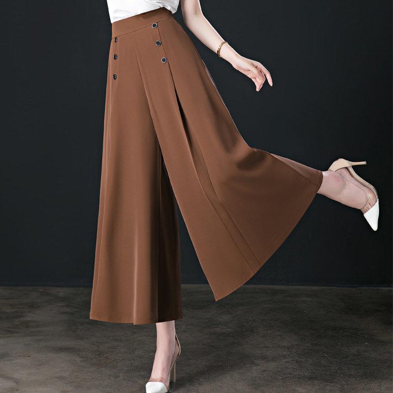 Calça Longa com Cós Alto modelo GRIFE em Seda e Elastano / Tendência na Moda Verão - Inov&tec