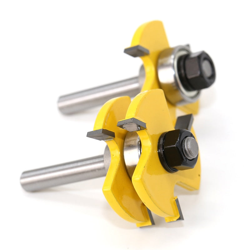 kit 2x Fresas Macho Fêmea para Tupia Manual Haste 8mm com 45mm Diâmetro