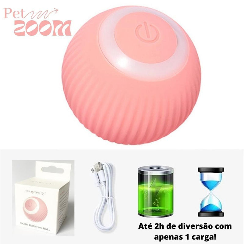 Pet ZOOM - Bolinha elétrica automática que se move sozinha, interativa, para Gatos e Cachorros Pequenos - Inov&tec