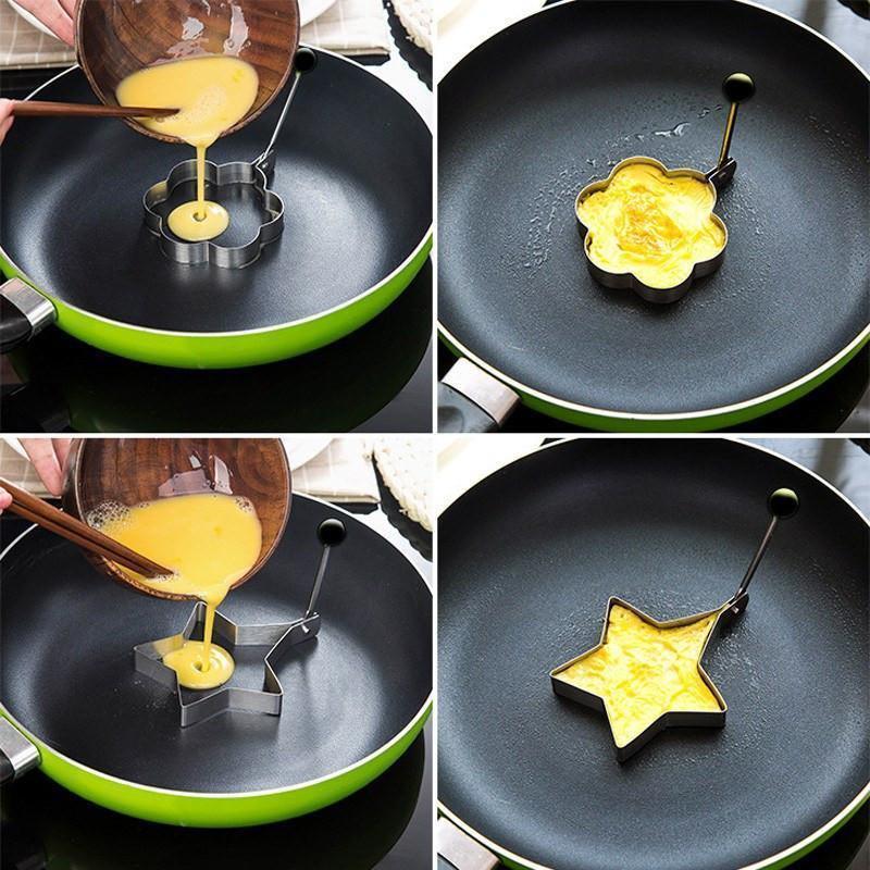 4 Peças de Molde de Ovo Frito de Aço Inoxidável - Egg Mold