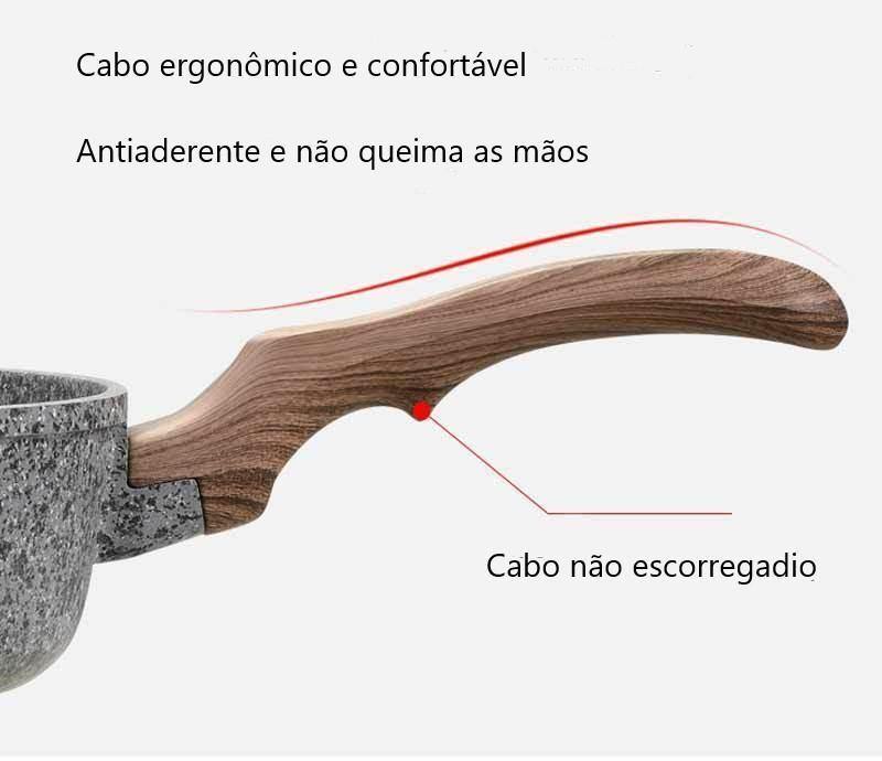 Panela de Granito Antiaderente com Cabo de Madeira WOKKY