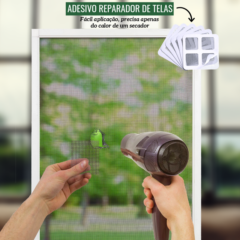 Adesivo Reparador de Telas Mosquiteiras Portas e Janelas em Fibra de Vidro Hole Fix