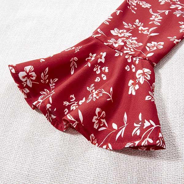 Vestido Curto Canelado Floral