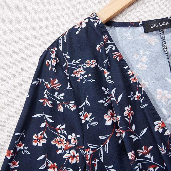 Vestido Curto Canelado Floral