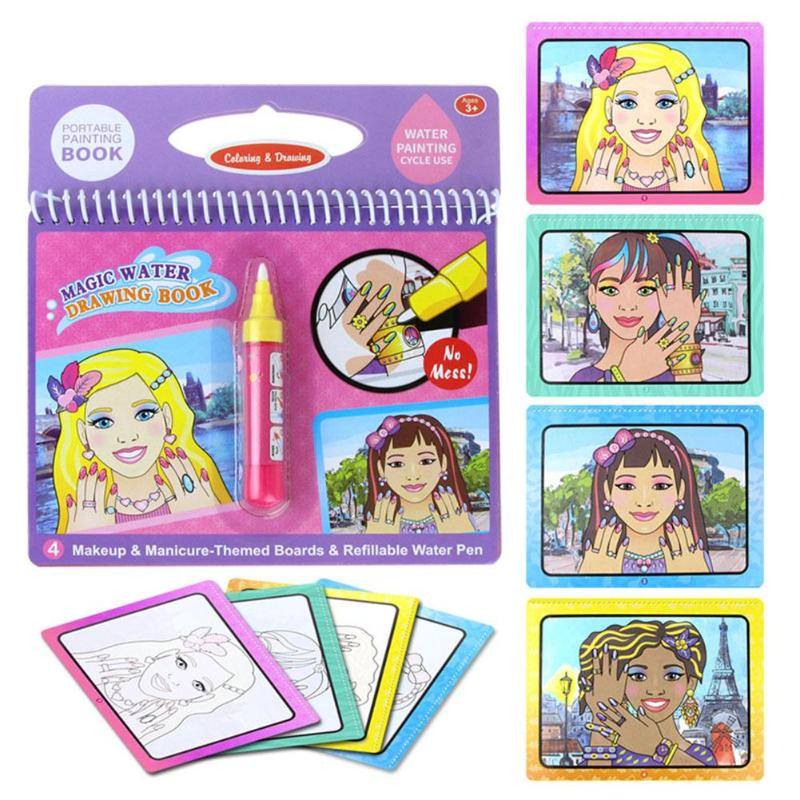 kit 2 Livros Infantis para Colorir à Base de Água Magic Fun