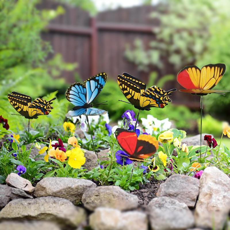Kit com 24 Borboletas de Jardim em Estacas