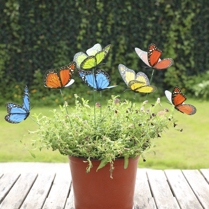 Kit com 24 Borboletas de Jardim em Estacas