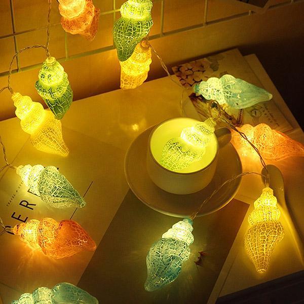 Fio de Luzes Decorativas de Concha - MarineGlow