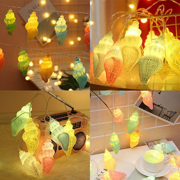 Fio de Luzes Decorativas de Concha - MarineGlow