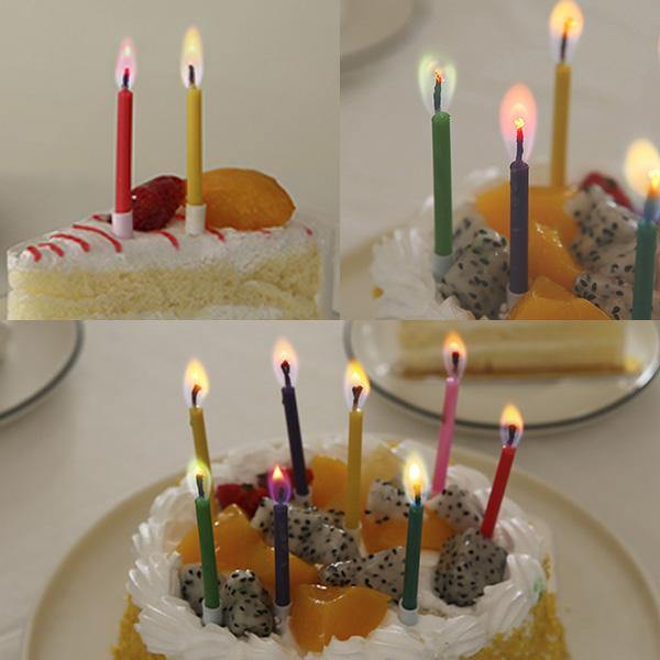 Kit 12 Velas Mágicas de Chamas Coloridas sem Cheiro e Livre de Fumaça Happy Candle
