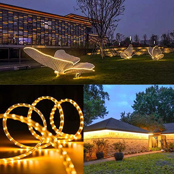 Fita de Luz LED de 5m à Energia Solar com 2 Modos de Iluminação à Prova D'água