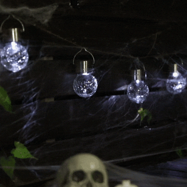 3 Pcs Luzes em Vidro Rachado de Halloween à Energia Solar
