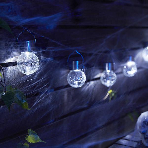 3 Pcs Luzes em Vidro Rachado de Halloween à Energia Solar