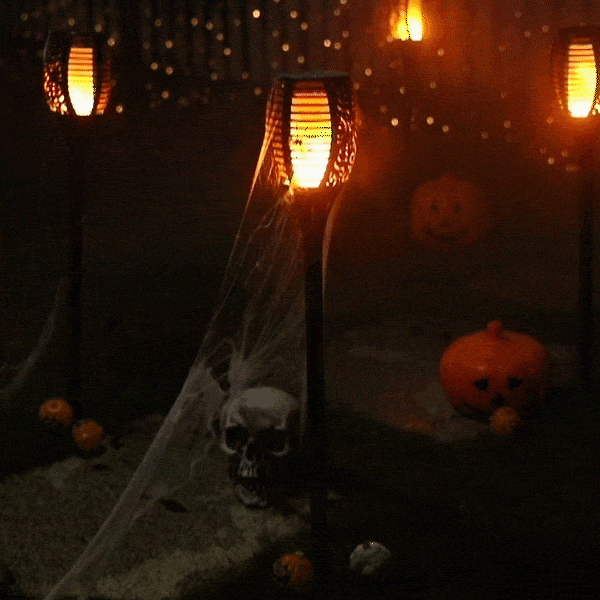 Lâmpada em Tocha de Halloween Movida a Energia Solar