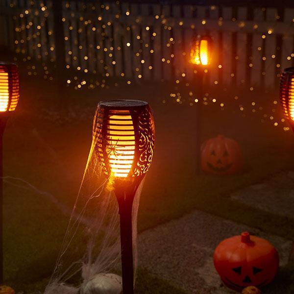 Lâmpada em Tocha de Halloween Movida a Energia Solar