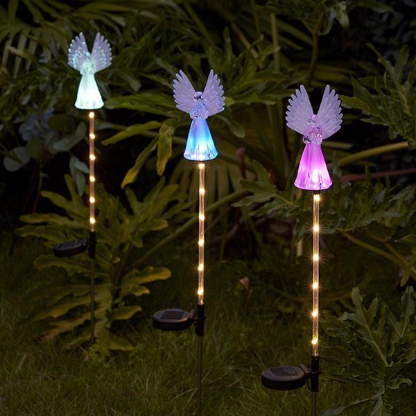 Luz LED de Anjo Movida à Energia Solar Guardião Celestial