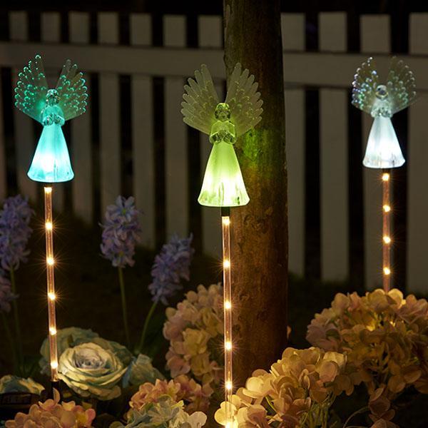 Luz LED de Anjo Movida à Energia Solar Guardião Celestial