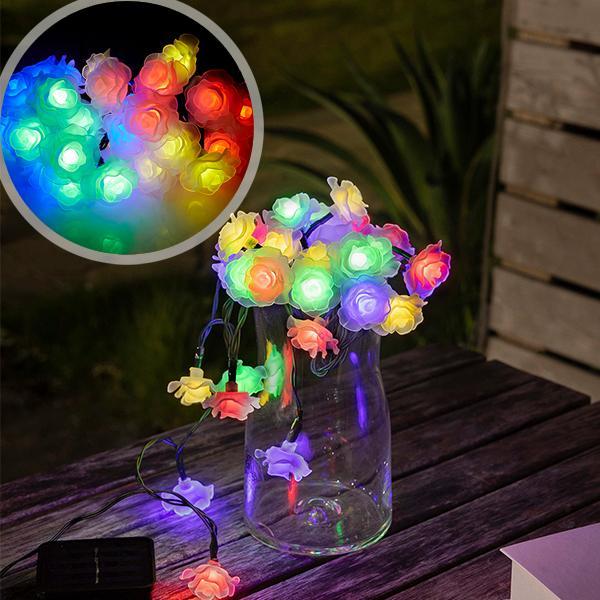 Luzes LED Solares de Rosas