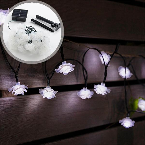 Luzes LED Solares de Rosas