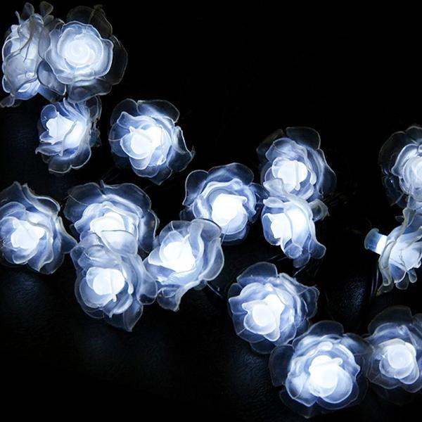 Luzes LED Solares de Rosas