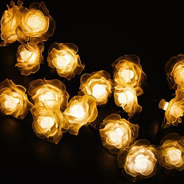 Luzes LED Solares de Rosas