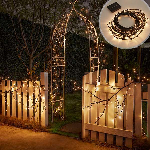 Videira de Luzes LED Movidas à Energia Solar