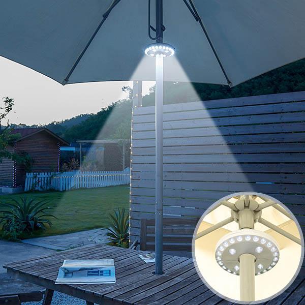 Luminaria com 28 LEDs e 3 Modos de Iluminação para Guarda-Sol