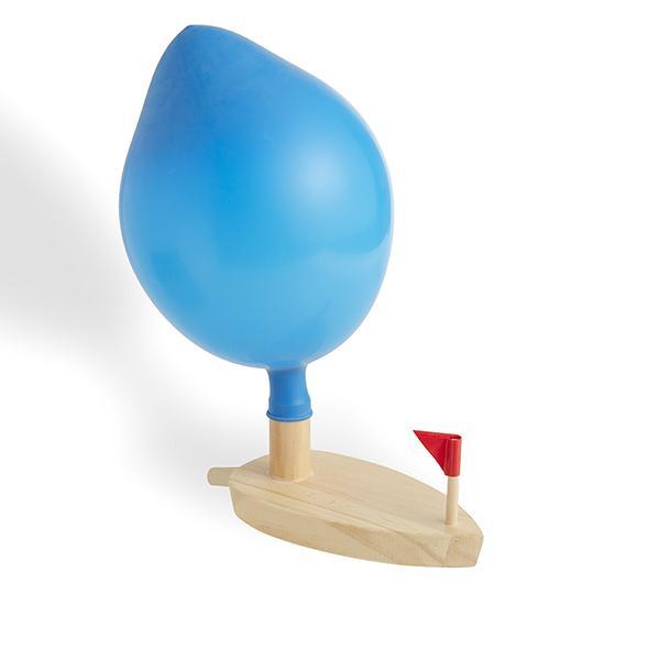 Barco de Madeira e Balão de Brinquedo para Piscina