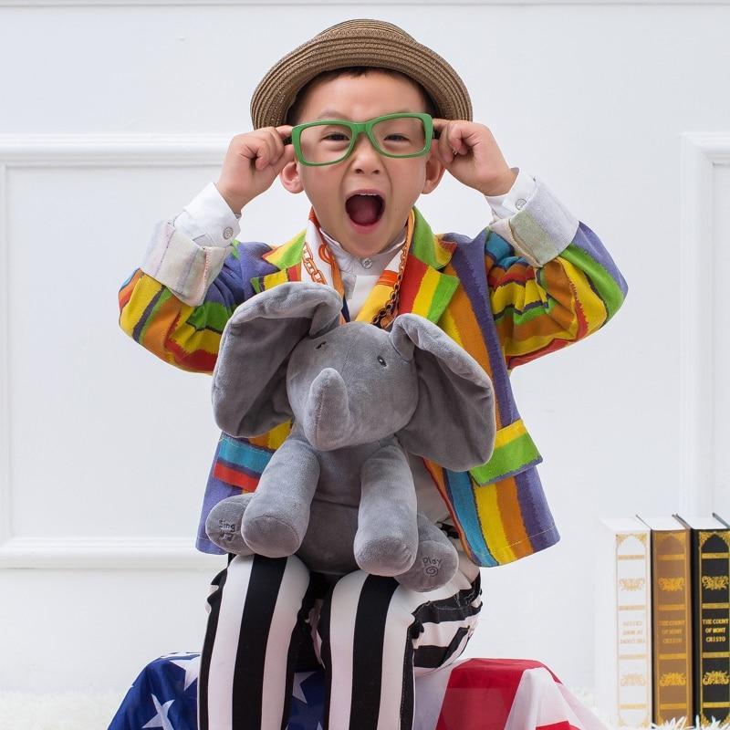 Elefante de Pelúcia Musical Canta e Mexe as Orelhas